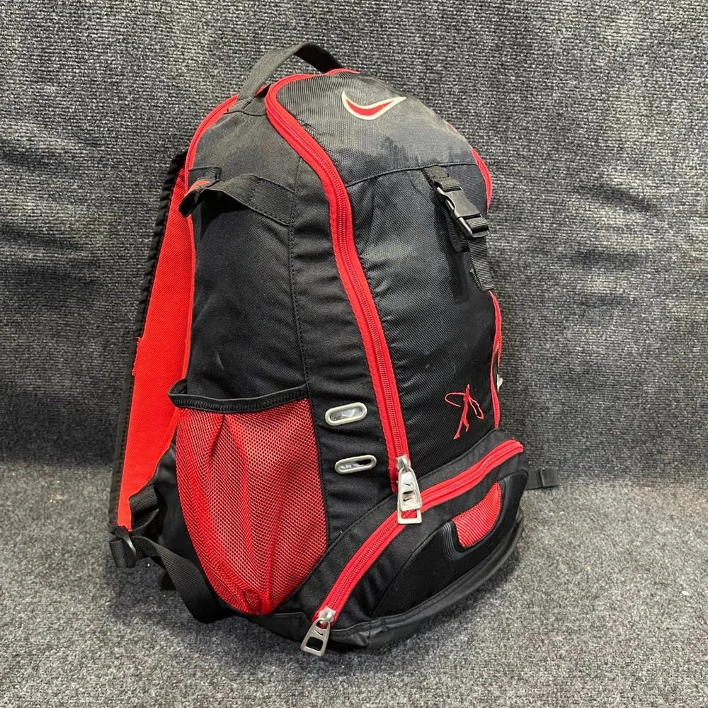 Nike BZ9203 Black Red Bat Holders Equipment Bag Diamond Elite Baseball Backpack
